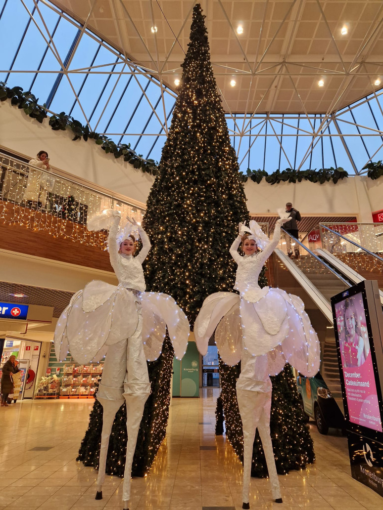 ice iceflowers winterwonderland steltenlopers steltlopers stiltwalkers winter wonder sstudio foekema bloemen op stelten