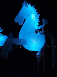 paarden op stelten steltenact steltenlopers hippodrama steltenact levend theater