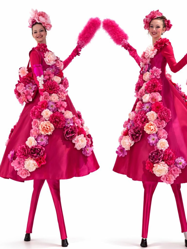 lente-pasen-voorjaar-entertainment-steltenlopers-huren-roze-bloemen-2026-1