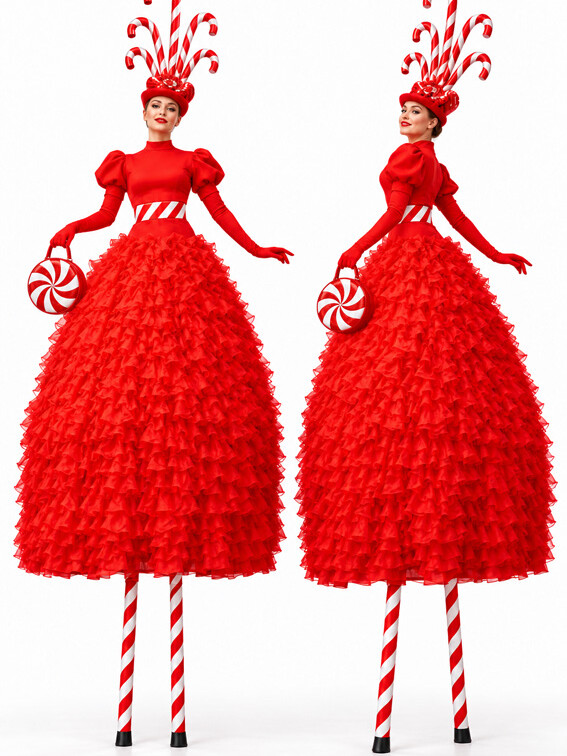 candycane lane kerst steltenlopers huren entertainment 2026